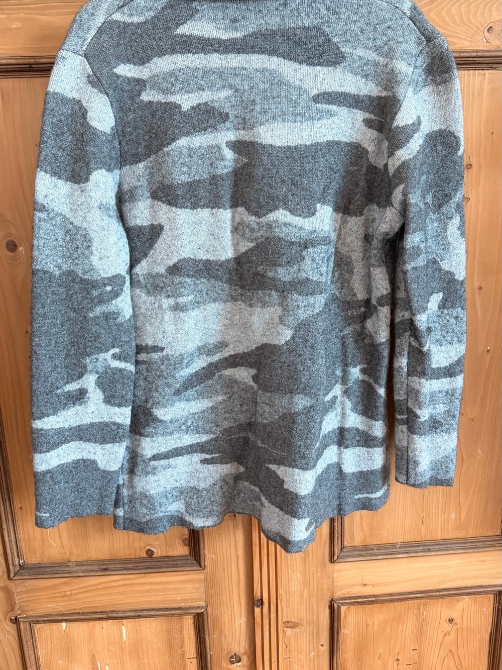 Splendid Gray Camouflage Knit Double-Breasted Cardigan - Picture 3 of 3